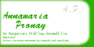 annamaria pronay business card