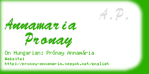 annamaria pronay business card
